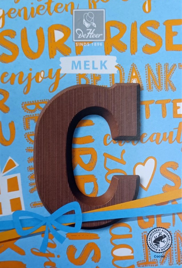 Chocolade letter melk C, 65 gr