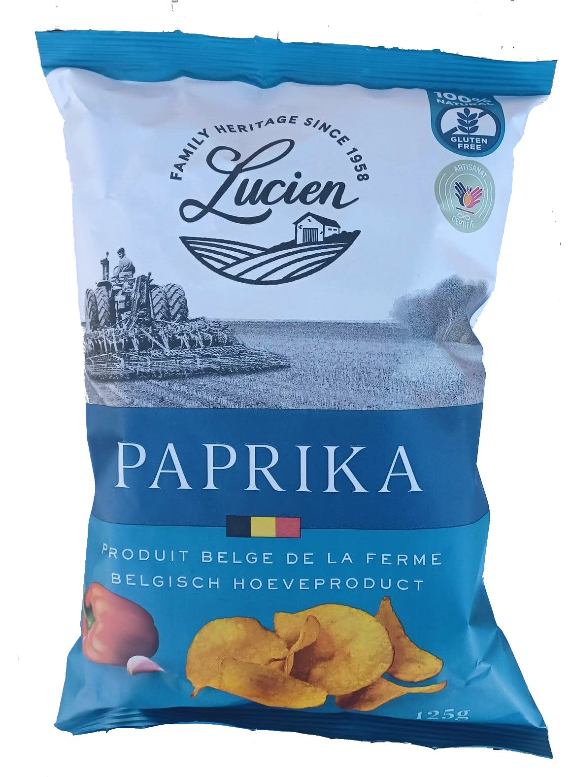Lucien paprika chips, zak 125 gr
