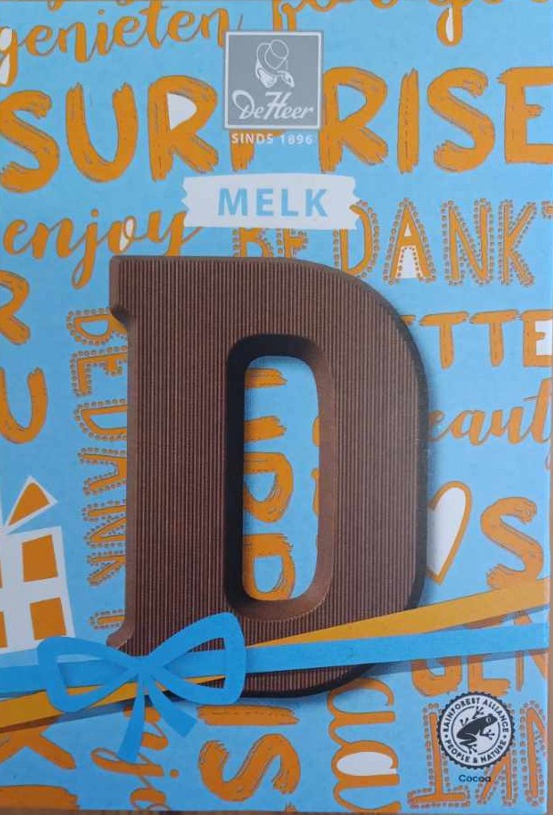 Chocoladeletter melk D, 65 gr