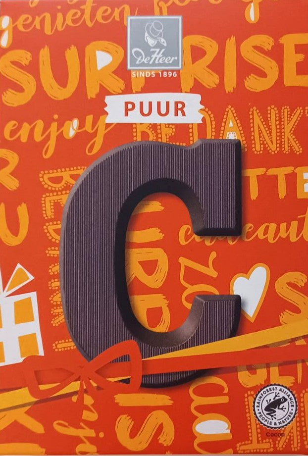 Chocoladeletter puur C, 65 gr