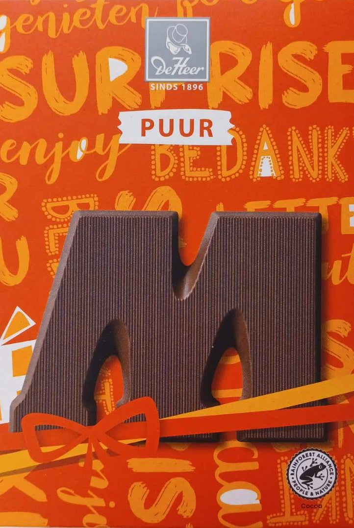 Chocoladeletter puur M, 65 gr