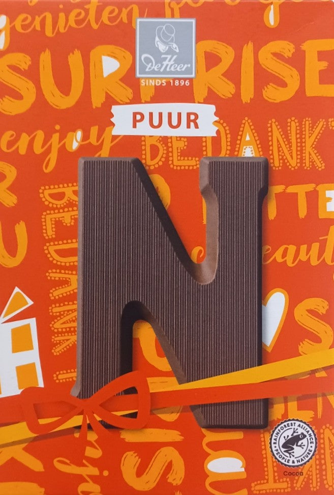 Chocoladeletter puur N, 65 gr