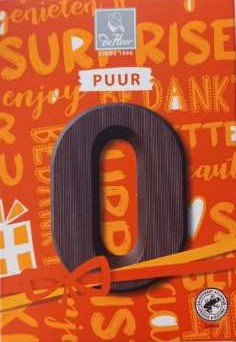 Chocoladeletter puur O, 65 gr