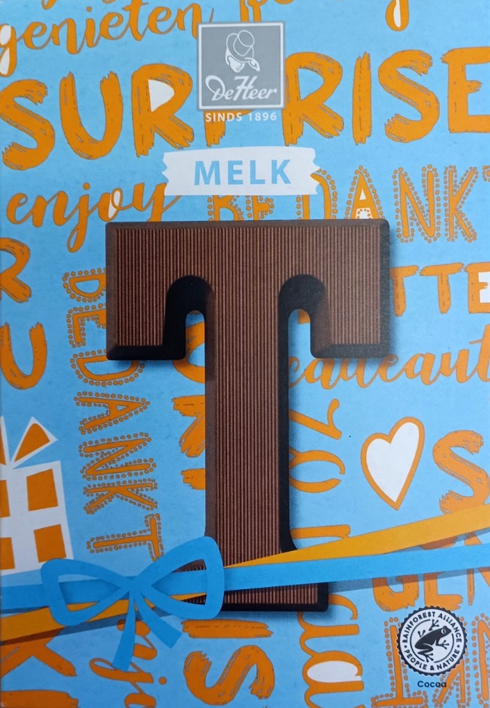 Chocoladeletter melk T, 65 gr