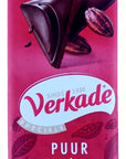 Verkade chocoladereep puur, 111 gr.