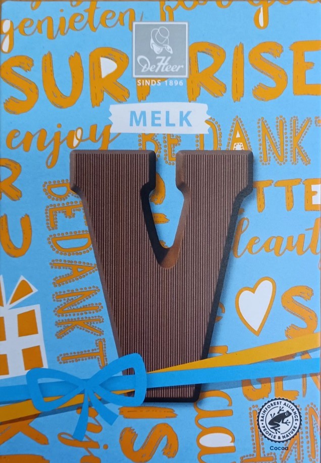 Chocoladeletter melk V, 65 gr