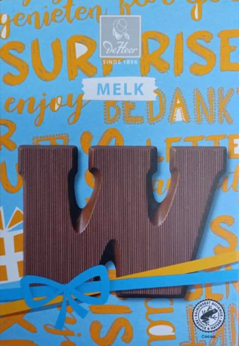 Chocoladeletter melk W, 65 gr